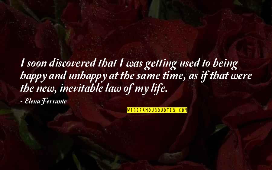 Being Really Happy With Life Quotes By Elena Ferrante: I soon discovered that I was getting used