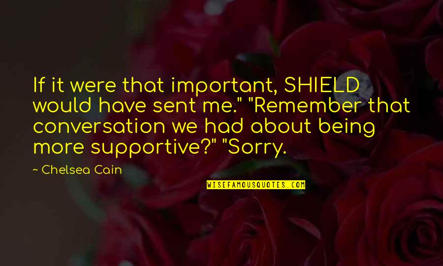 Being Really Sorry Quotes By Chelsea Cain: If it were that important, SHIELD would have