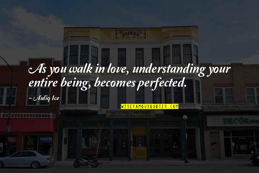 Being Relationship Quotes By Auliq Ice: As you walk in love, understanding your entire