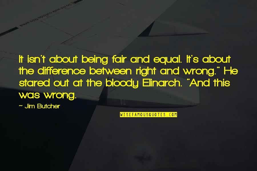 Being Right Or Wrong Quotes By Jim Butcher: It isn't about being fair and equal. It's