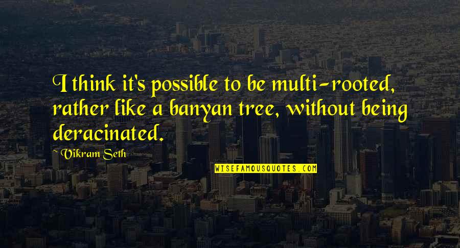 Being Rooted Quotes By Vikram Seth: I think it's possible to be multi-rooted, rather