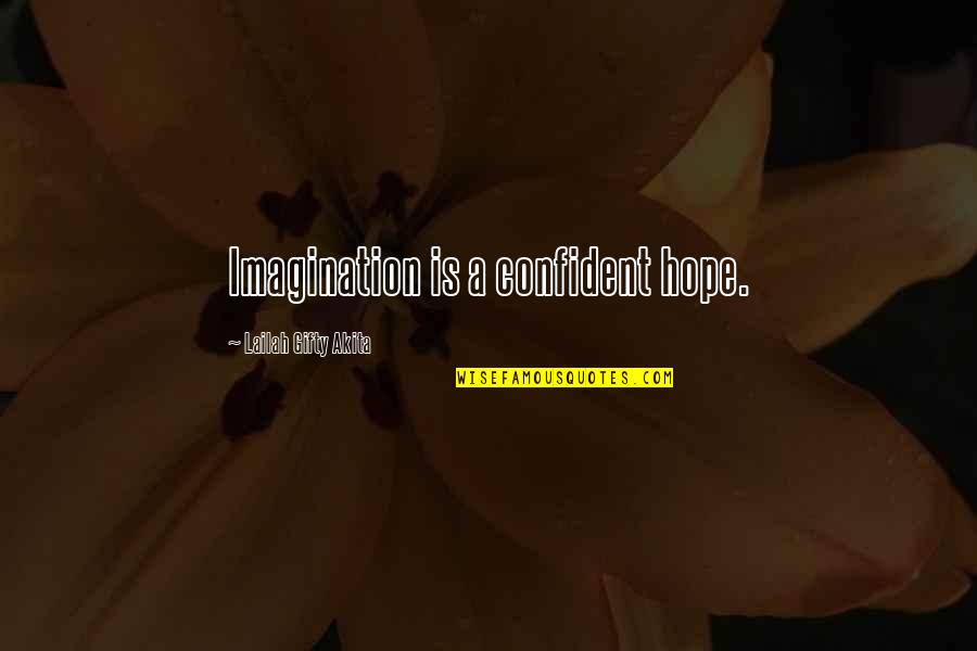 Being Savage Quotes By Lailah Gifty Akita: Imagination is a confident hope.