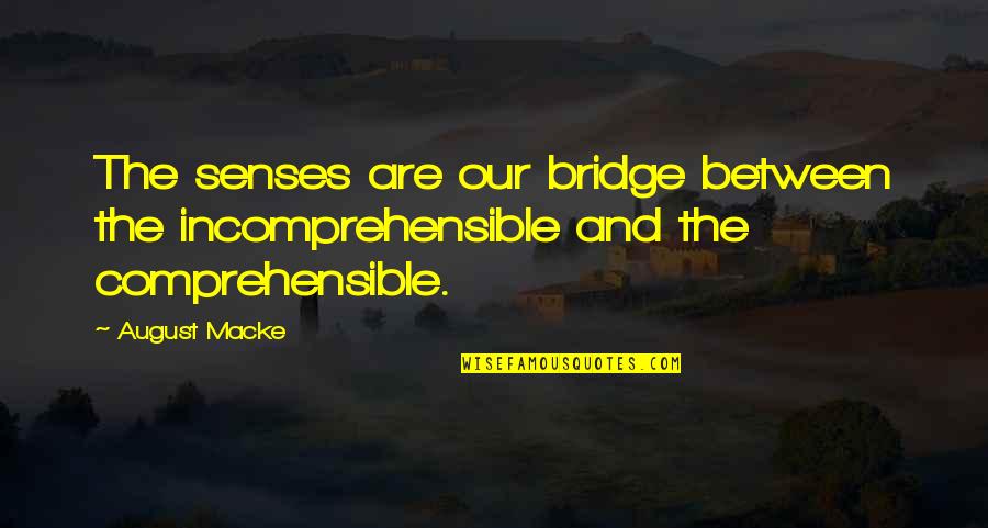 Being Scared Of Change Quotes By August Macke: The senses are our bridge between the incomprehensible
