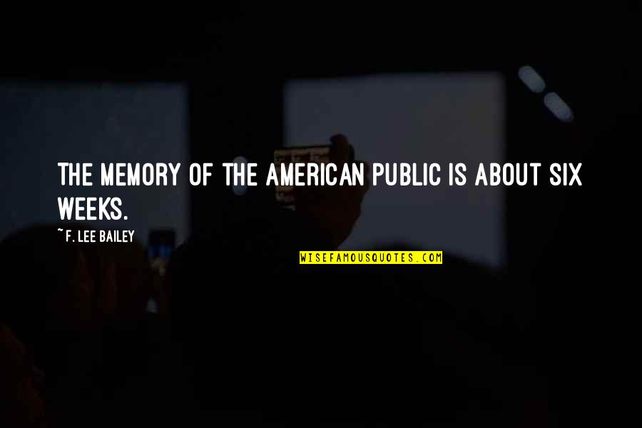 Being Scared To Take Risks Quotes By F. Lee Bailey: The memory of the American public is about