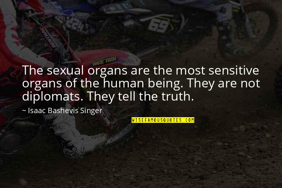 Being Sensitive Quotes By Isaac Bashevis Singer: The sexual organs are the most sensitive organs Being Sensitive Quotes By Isaac Bashevis Singer: The sexual organs are the most sensitive organs