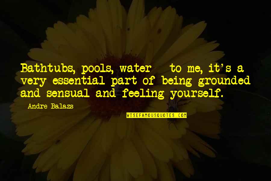 Being Sensual Quotes By Andre Balazs: Bathtubs, pools, water - to me, it's a Being Sensual Quotes By Andre Balazs: Bathtubs, pools, water - to me, it's a