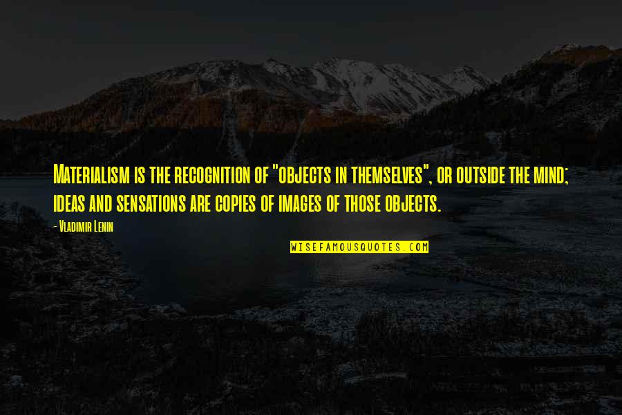 Being Serene Quotes By Vladimir Lenin: Materialism is the recognition of "objects in themselves",