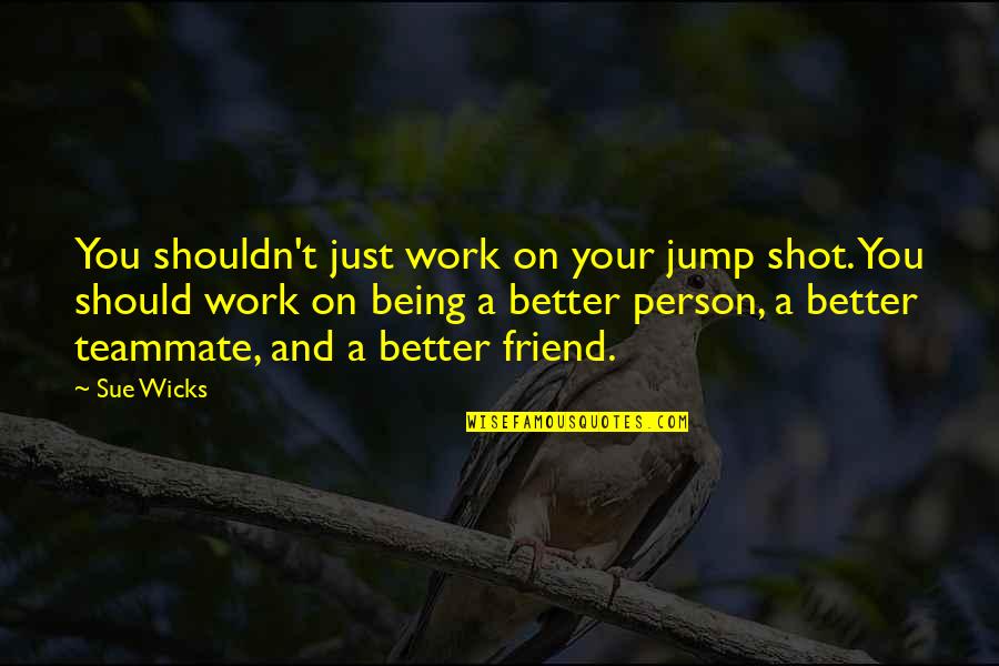 Being Shot Quotes By Sue Wicks: You shouldn't just work on your jump shot.