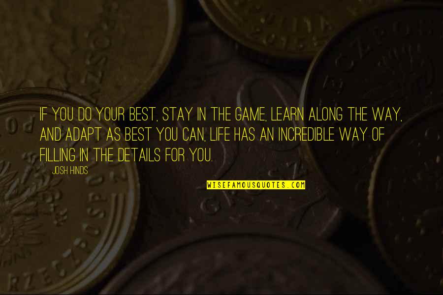 Being Silent And Hurting Quotes By Josh Hinds: If you do your best, stay in the