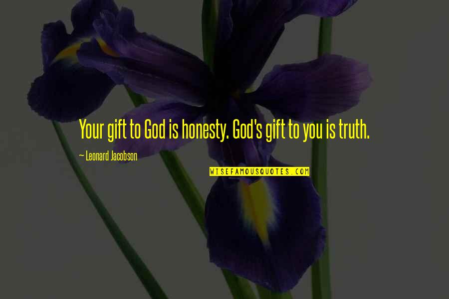 Being Silly And Enjoying Life Quotes By Leonard Jacobson: Your gift to God is honesty. God's gift