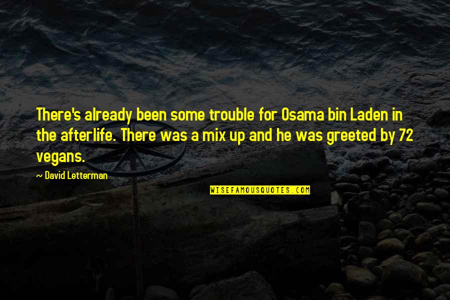 Being Simply Yourself Quotes By David Letterman: There's already been some trouble for Osama bin