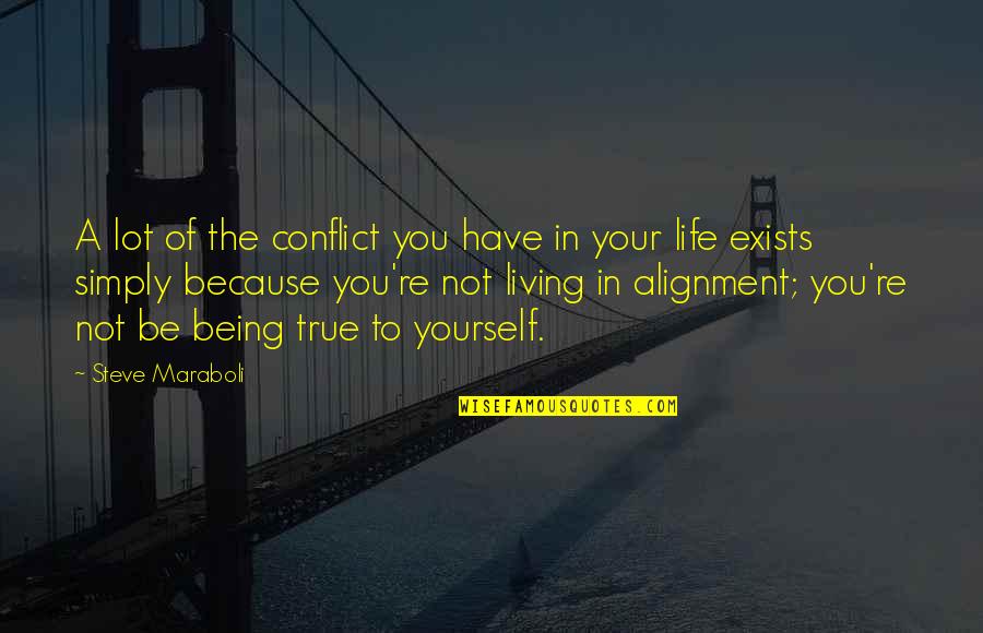 Being Simply Yourself Quotes By Steve Maraboli: A lot of the conflict you have in