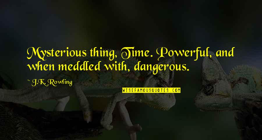 Being Sleepy Funny Quotes By J.K. Rowling: Mysterious thing, Time. Powerful, and when meddled with,