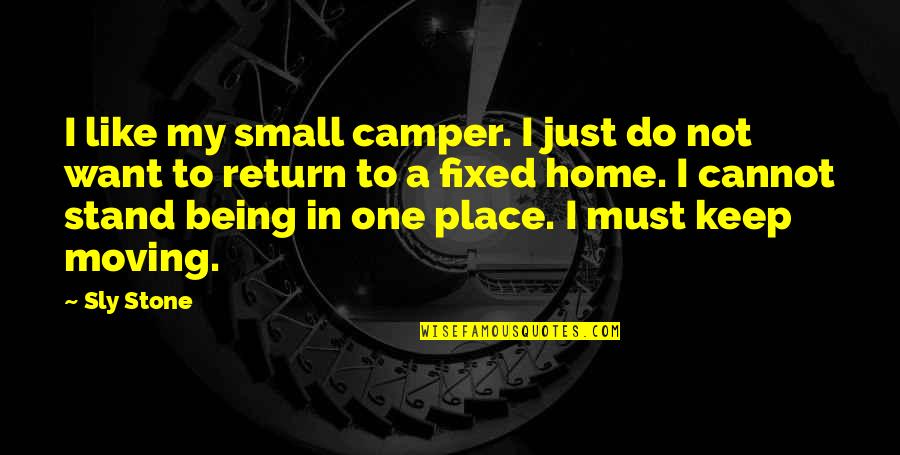 Being Sly Quotes By Sly Stone: I like my small camper. I just do