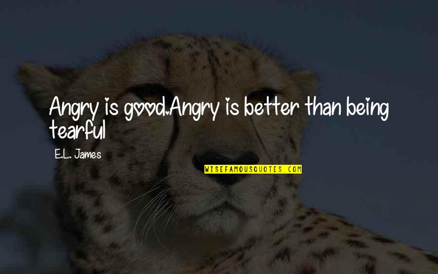 Being So Angry Quotes By E.L. James: Angry is good.Angry is better than being tearful