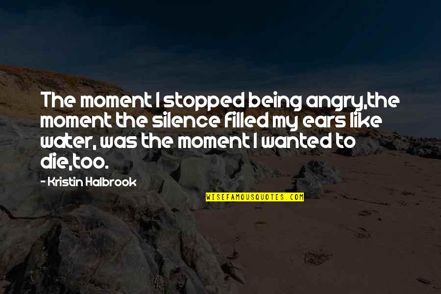 Being So Angry Quotes By Kristin Halbrook: The moment I stopped being angry,the moment the