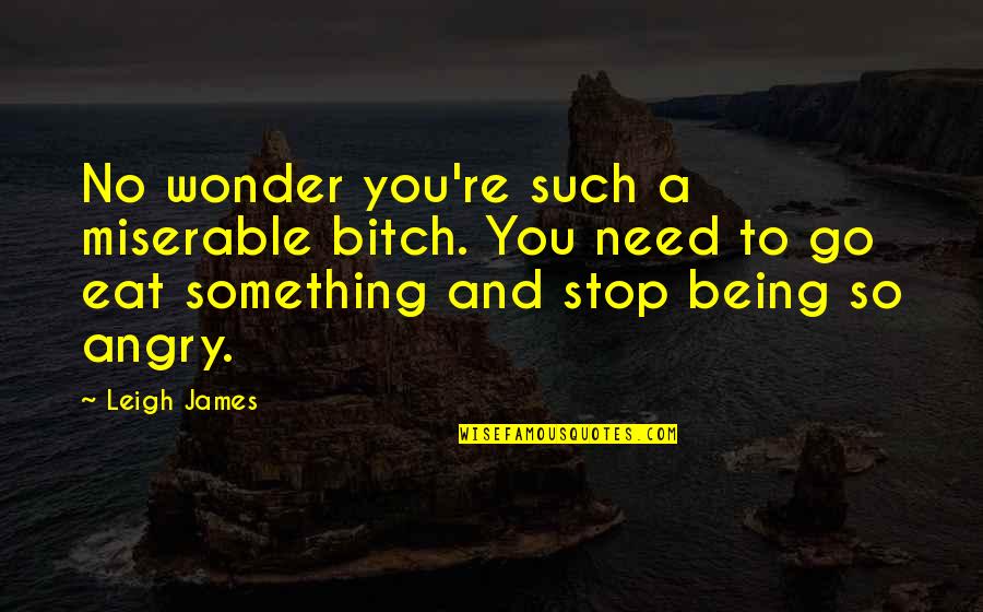 Being So Angry Quotes By Leigh James: No wonder you're such a miserable bitch. You