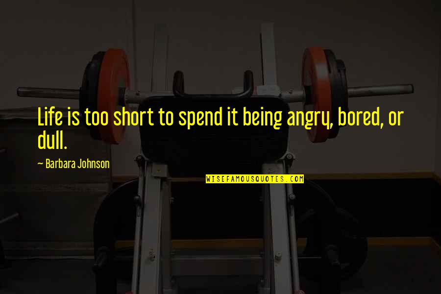 Being So Bored Quotes By Barbara Johnson: Life is too short to spend it being