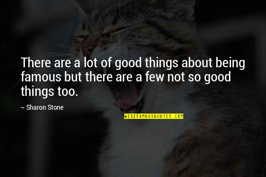 Being So Good Quotes By Sharon Stone: There are a lot of good things about