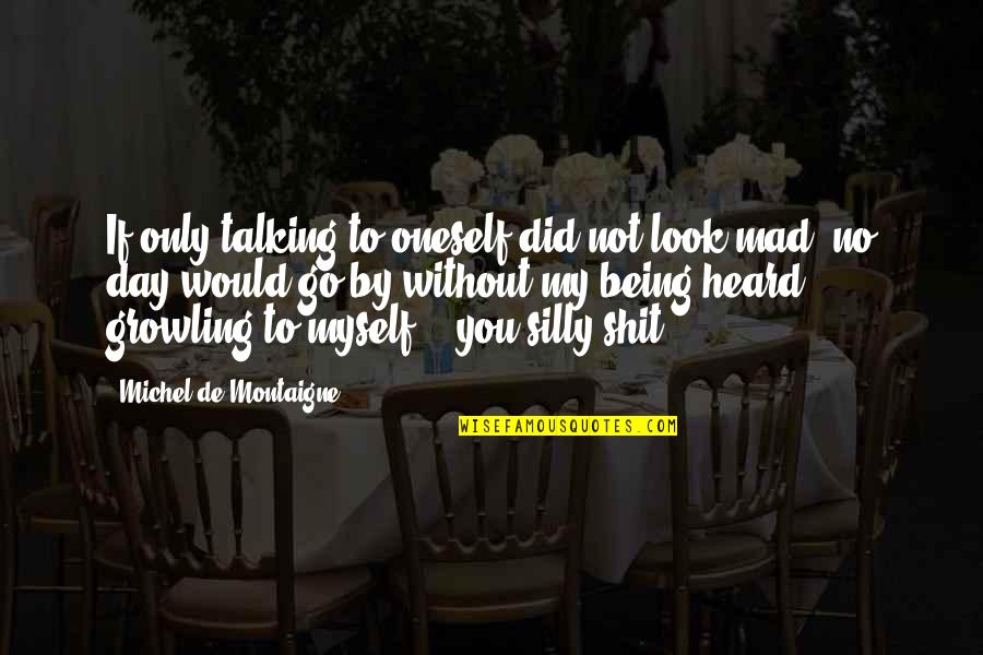 Being So Mad Quotes By Michel De Montaigne: If only talking to oneself did not look