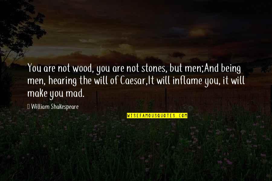 Being So Mad Quotes By William Shakespeare: You are not wood, you are not stones,