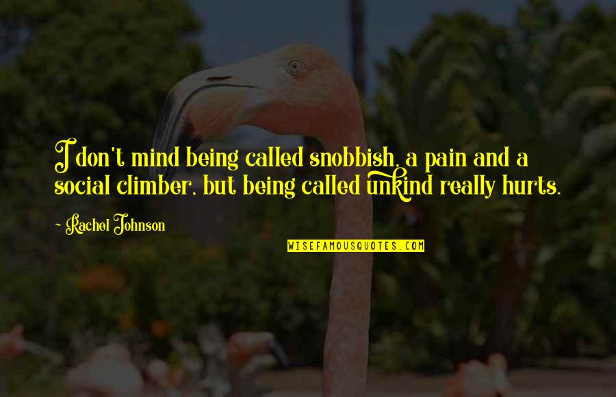 Being Social Climber Quotes By Rachel Johnson: I don't mind being called snobbish, a pain