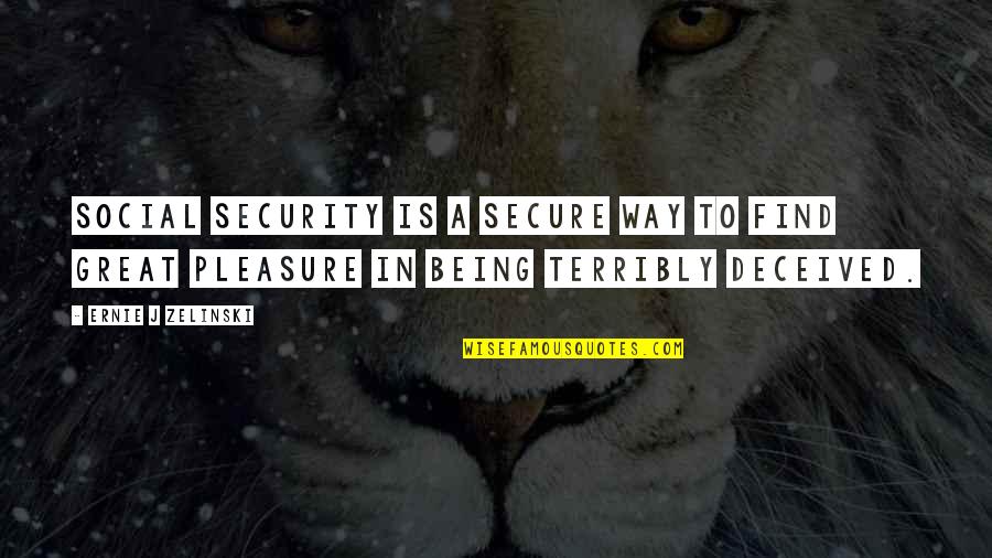 Being Social Quotes By Ernie J Zelinski: Social Security is a secure way to find