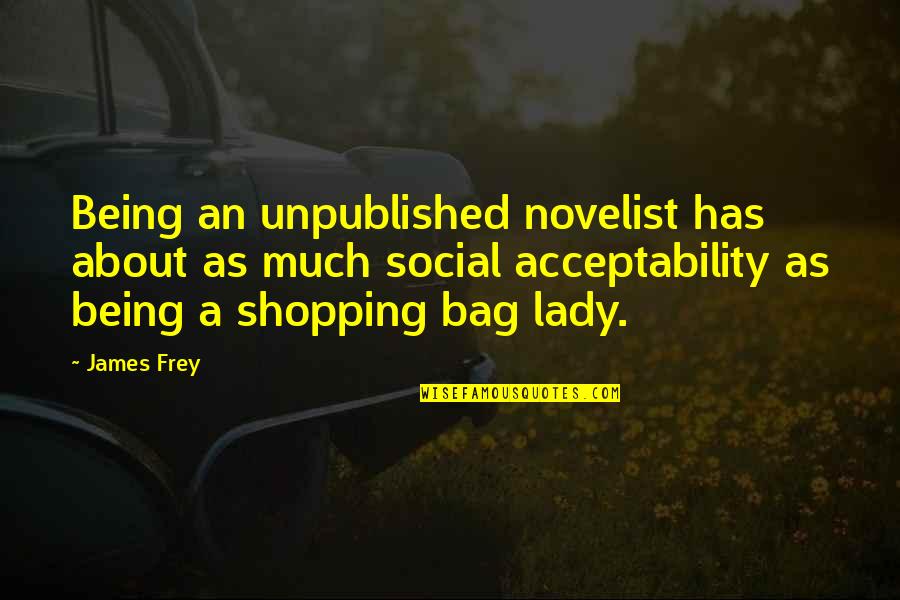 Being Social Quotes By James Frey: Being an unpublished novelist has about as much