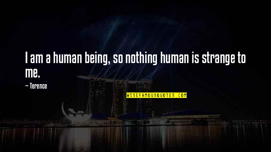 Being Strange Quotes By Terence: I am a human being, so nothing human