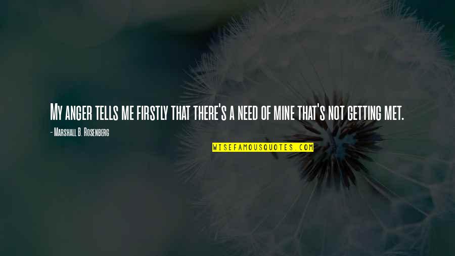 Being Stripped Bare Quotes By Marshall B. Rosenberg: My anger tells me firstly that there's a