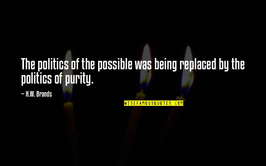 Being Strong After A Breakup Quotes By H.W. Brands: The politics of the possible was being replaced