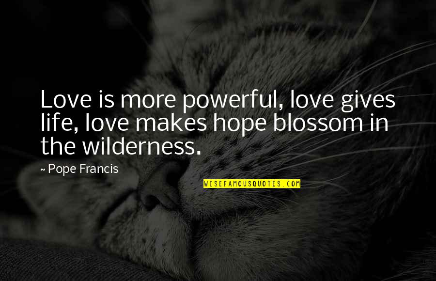 Being Strong Enough To Move On Quotes By Pope Francis: Love is more powerful, love gives life, love