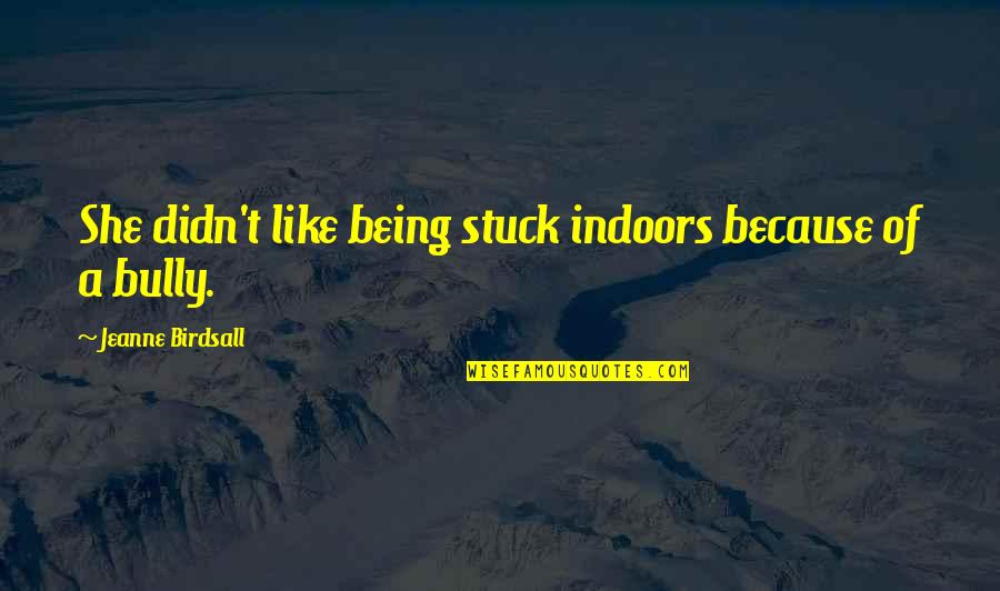 Being Stuck Quotes By Jeanne Birdsall: She didn't like being stuck indoors because of
