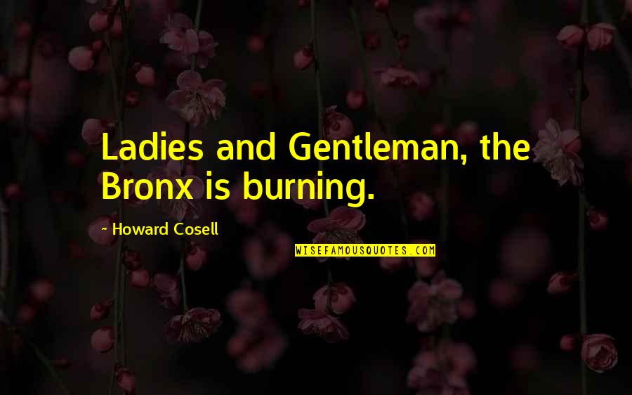 Being Stupid And Young Quotes By Howard Cosell: Ladies and Gentleman, the Bronx is burning.