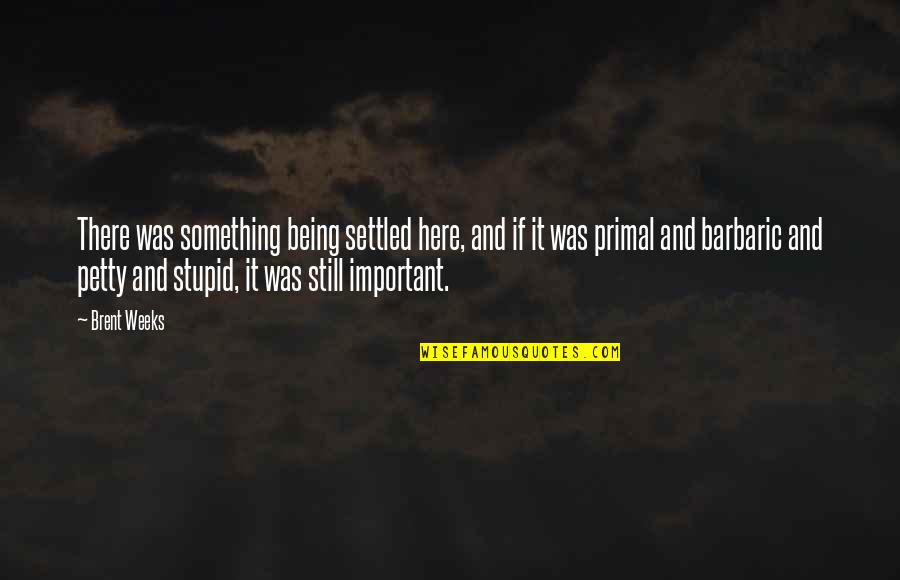 Being Stupid Quotes By Brent Weeks: There was something being settled here, and if