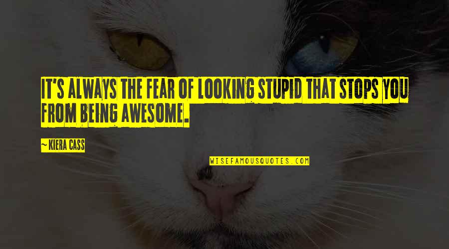 Being Stupid Quotes By Kiera Cass: It's always the fear of looking stupid that