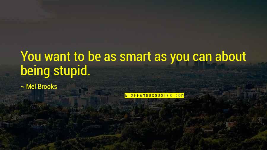 Being Stupid Quotes By Mel Brooks: You want to be as smart as you