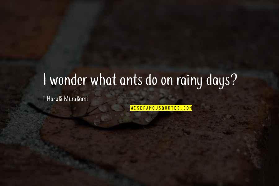 Being Successful Man Quotes By Haruki Murakami: I wonder what ants do on rainy days?