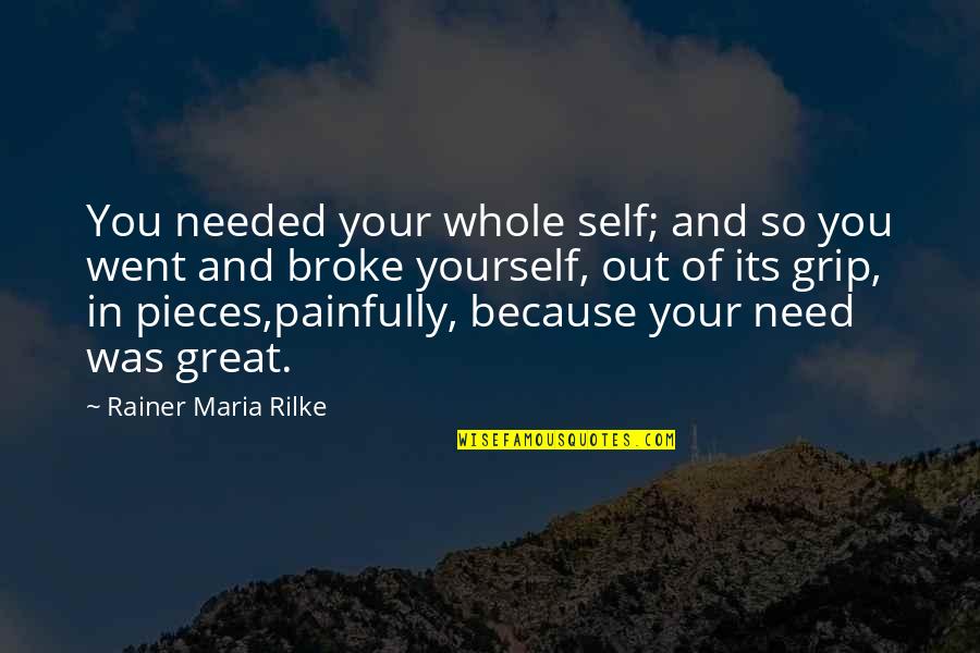 Being Thankful For Work Quotes By Rainer Maria Rilke: You needed your whole self; and so you