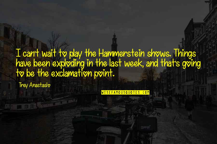 Being Thankful For Your Team Quotes By Trey Anastasio: I can't wait to play the Hammerstein shows.