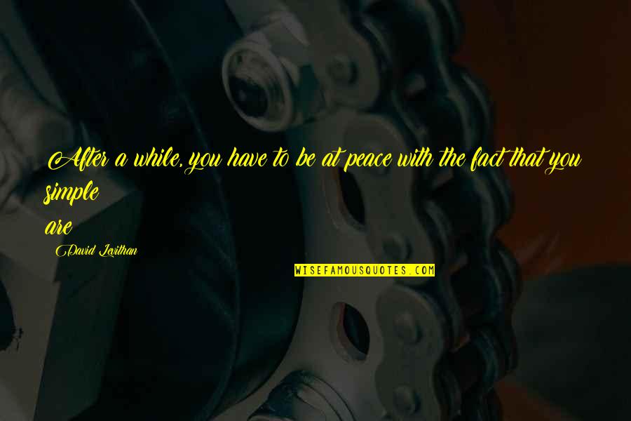 Being Thankful To See Another Birthday Quotes By David Levithan: After a while, you have to be at