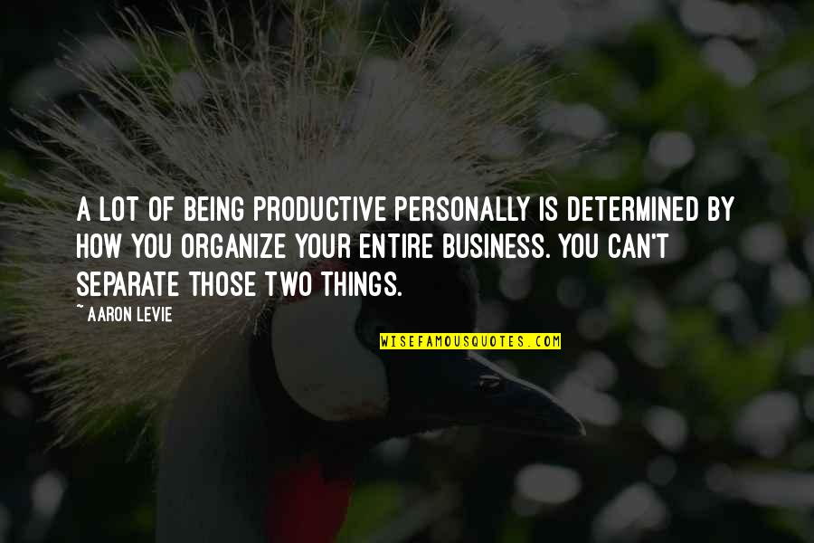 Being The Best In Business Quotes By Aaron Levie: A lot of being productive personally is determined