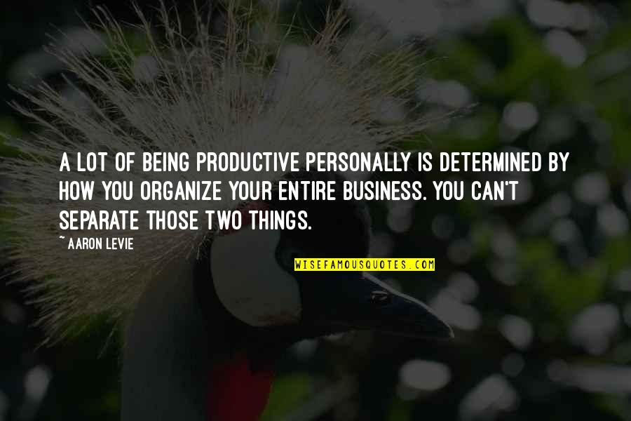 Being The Best In Business Quotes By Aaron Levie: A lot of being productive personally is determined Being The Best In Business Quotes By Aaron Levie: A lot of being productive personally is determined