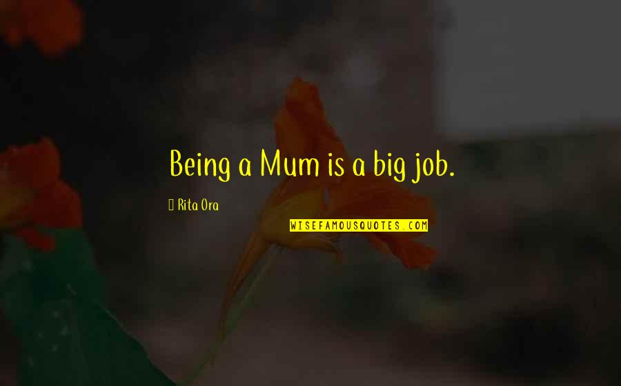 Being The Best Mum Quotes By Rita Ora: Being a Mum is a big job. Being The Best Mum Quotes By Rita Ora: Being a Mum is a big job.