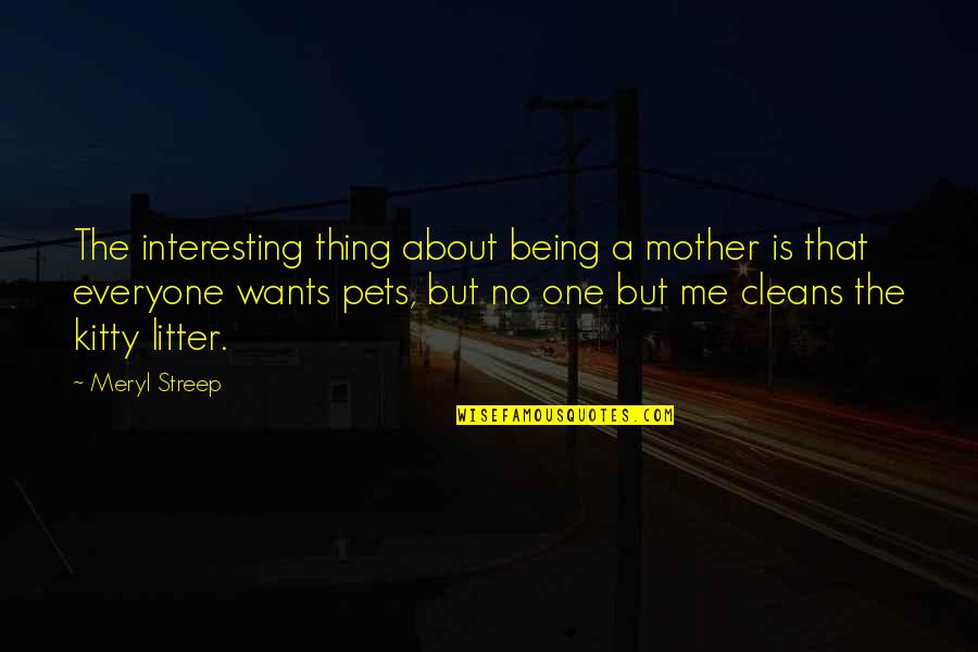 Being The One For Me Quotes By Meryl Streep: The interesting thing about being a mother is