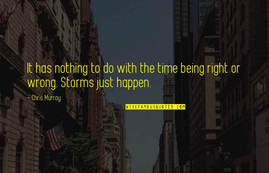 Being The Storm Quotes By Chris Murray: It has nothing to do with the time