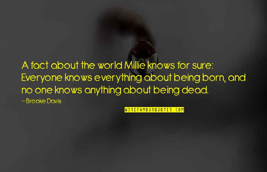 Being There For Everyone But No One Being There For You Quotes By Brooke Davis: A fact about the world Millie knows for Being There For Everyone But No One Being There For You Quotes By Brooke Davis: A fact about the world Millie knows for