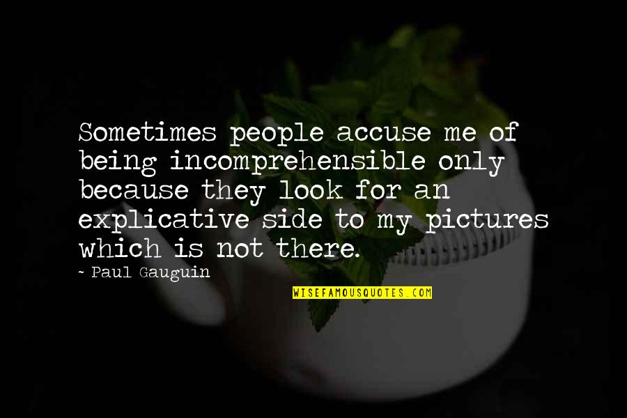 Being There For Me Quotes By Paul Gauguin: Sometimes people accuse me of being incomprehensible only