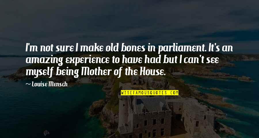Being There For Your Mother Quotes By Louise Mensch: I'm not sure I make old bones in