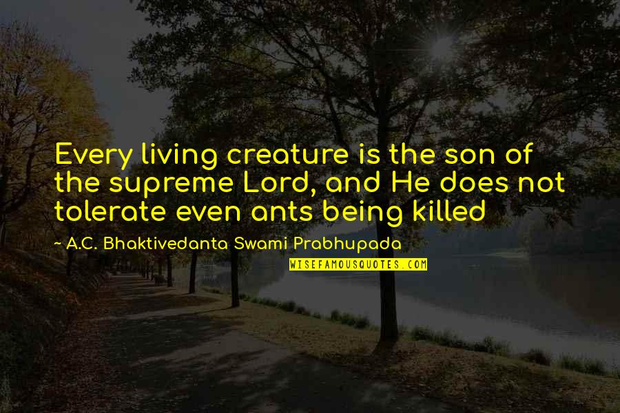 Being There For Your Son Quotes By A.C. Bhaktivedanta Swami Prabhupada: Every living creature is the son of the